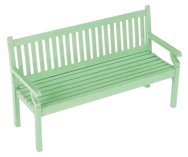 KONDELA Dřevěná zahradní lavička, neo mint, 150 cm, KOLNA