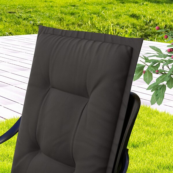 Outsunny Sada 4 Polstrů na Židle 108 x 50 x 5 cm s Popruhy, Venkovní a Vnitřní Polstry, Podložky na Židle, Podložky na Lavice pro Zahradní Nábytek, Jí