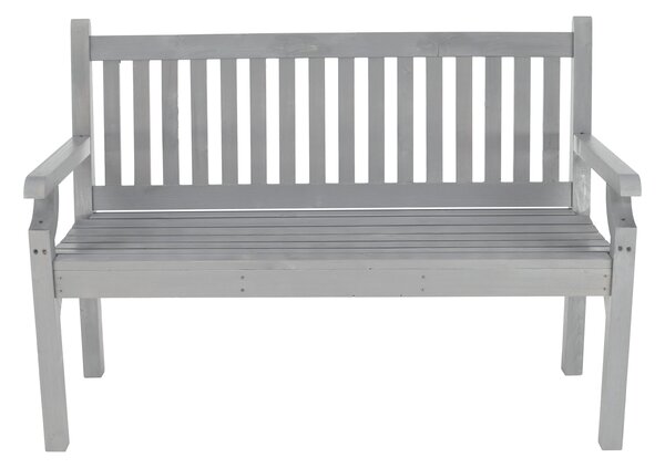 KONDELA Dřevěná zahradní lavička, šedá, 124 cm, KOLNA