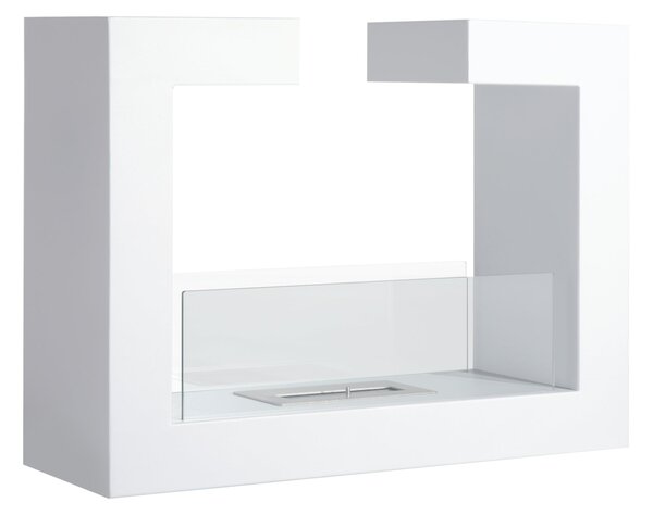 HOMCOM Stolní Bioethanol Krb 2000W z Nerezové Oceli bez Zápachu se Sklem 78 x 25 x 58 cm Bílá | Aosom