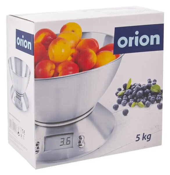 Váha kuchyňská digitální s miskou, nerezová ORION 130572