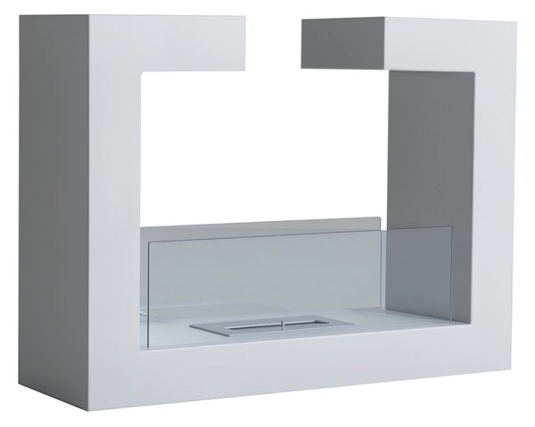 HOMCOM Stolní Bioethanol Krb 2000W z Nerezové Oceli bez Zápachu se Sklem 78 x 25 x 58 cm Bílá | Aosom