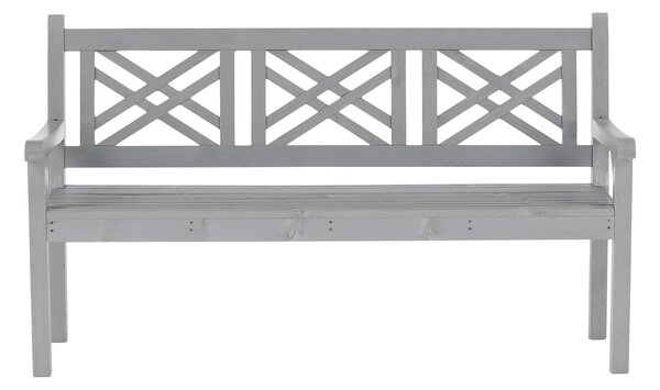 KONDELA Dřevěná zahradní lavička, šedá, 150 cm, FABLA
