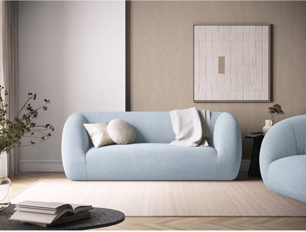 Světle modrá pohovka z textilie bouclé 210 cm Essen – Cosmopolitan Design