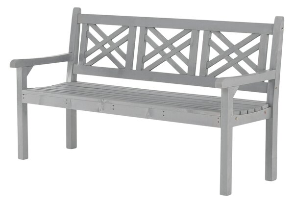 KONDELA Dřevěná zahradní lavička, šedá, 150 cm, FABLA