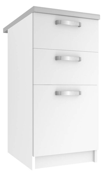 Kuchyňská skříňka Belini spodní se zásuvkami 40 cm bílý mat s pracovní deskou TOR SDSZ40/0/WT/WT/0/U