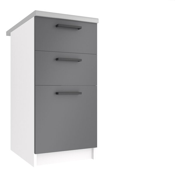 Kuchyňská skříňka Belini spodní se zásuvkami 40 cm šedý mat s pracovní deskou