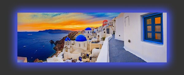 Wallity Obraz s LED osvětlením SANTORINI 30 x 90 cm