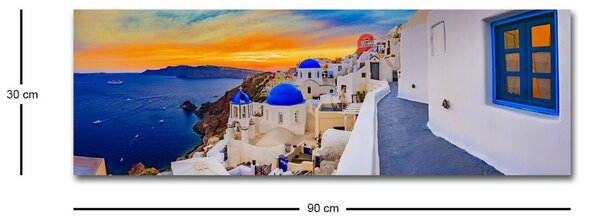 Wallity Obraz s LED osvětlením SANTORINI 30 x 90 cm
