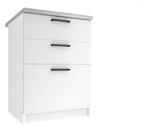 Kuchyňská skříňka Belini spodní se zásuvkami 60 cm bílý mat s pracovní deskou