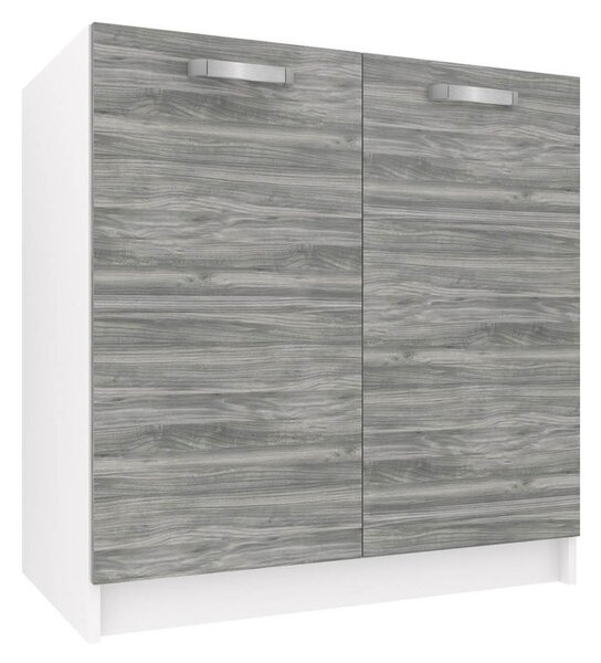 Kuchyňská skříňka Belini dřezová 80 cm šedý antracit Glamour Wood bez pracovní desky TOR SDZ80/0/WT/GW/0/U