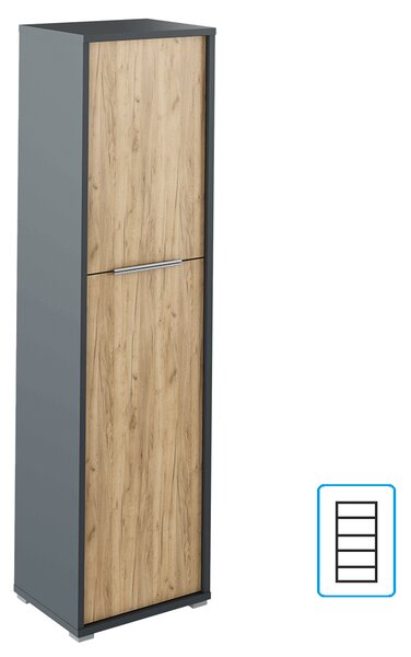 KONDELA Policová skříň, grafit / dub artisan, RIOMA NEW TYP 08