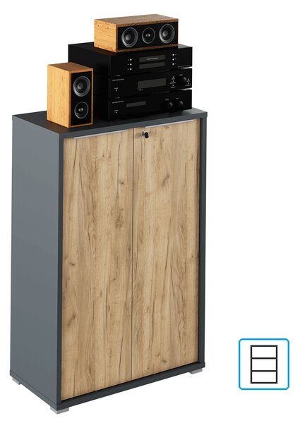 KONDELA Skříňka, grafit / dub artisan, RIOMA NEW TYP 09