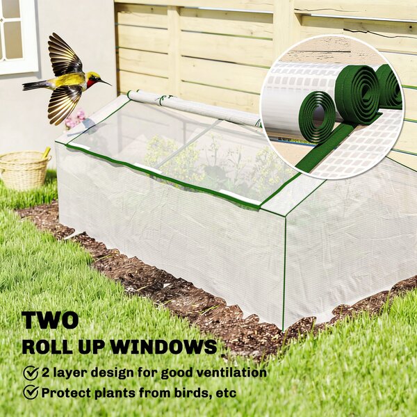 Outsunny fóliový skleník s PE sítí — mrazuvzdorný mini skleník pro balkon a zahradu, 180 × 90 × 70 cm | Aosom