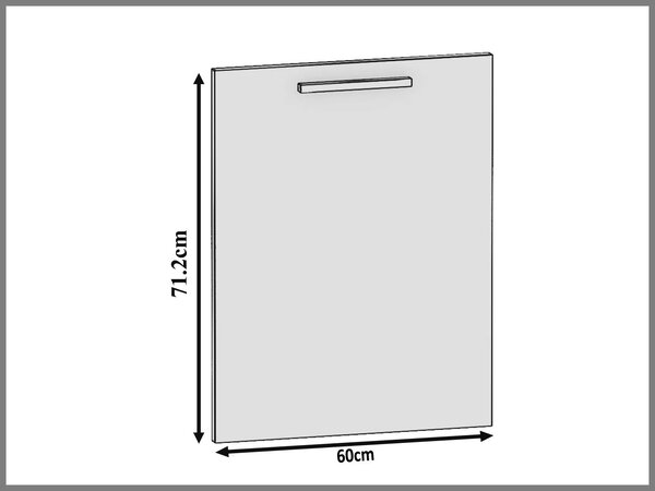 Panel na myčku Belini zakrytý 60 cm šedý mat