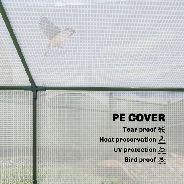 Outsunny fóliový skleník s PE sítí — mrazuvzdorný mini skleník pro balkon a zahradu, 180 × 90 × 70 cm | Aosom