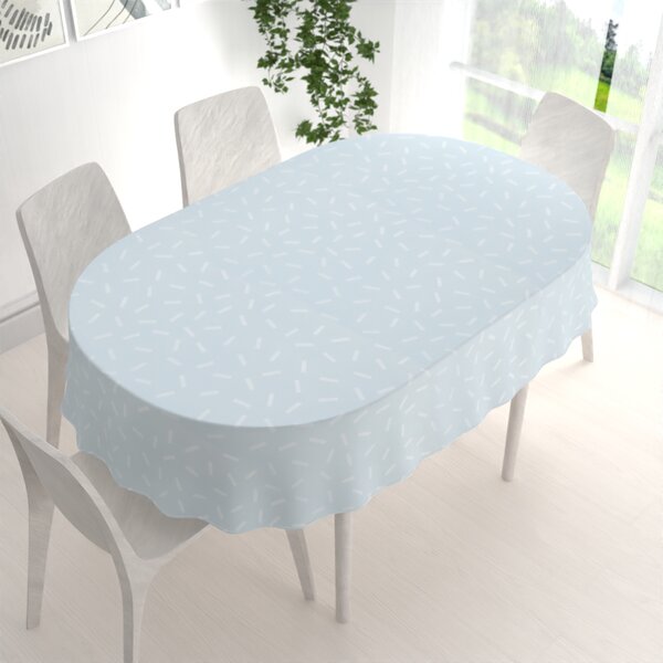 Biante Dekorační oválný ubrus PM-063 Konfety na pastelově modrošedém 100x140 cm