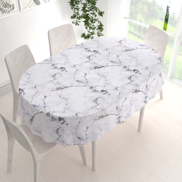 Biante Dekorační oválný ubrus PM-064 Šedý mramor 100x140 cm