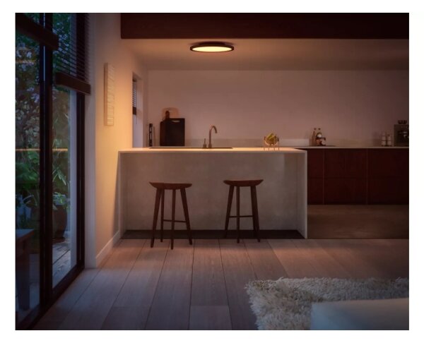 Philips - LED Stmív. stropní svítidlo Hue AURELLE LED/21W/230V pr. 39,5 cm černá