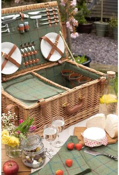 Willow Direct Piknikový koš DORNEYWOOD GARDEN proutěný pro 4 osoby