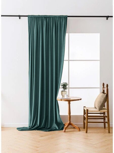 Zatemňovací závěs VELVET 140x250 cm, tyrkysový Zavěšení: Řasící páska