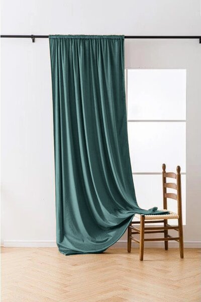 Zatemňovací závěs VELVET 140x250 cm, tyrkysový Zavěšení: Řasící páska