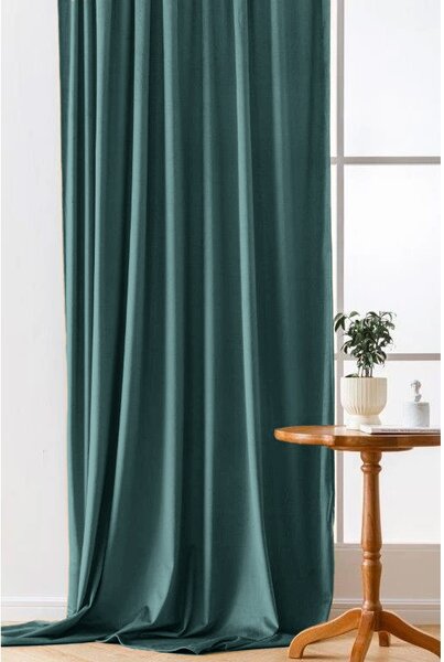 Zatemňovací závěs VELVET 140x250 cm, tyrkysový Zavěšení: Řasící páska