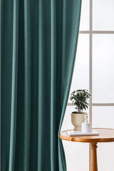 Zatemňovací závěs VELVET 140x250 cm, tyrkysový Zavěšení: Řasící páska