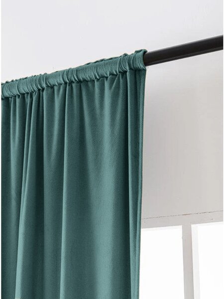 Zatemňovací závěs VELVET 140x250 cm, tyrkysový Zavěšení: Řasící páska