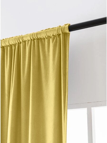 Zatemňovací závěs VELVET 140x270 cm, hořčicový Zavěšení: Řasící páska