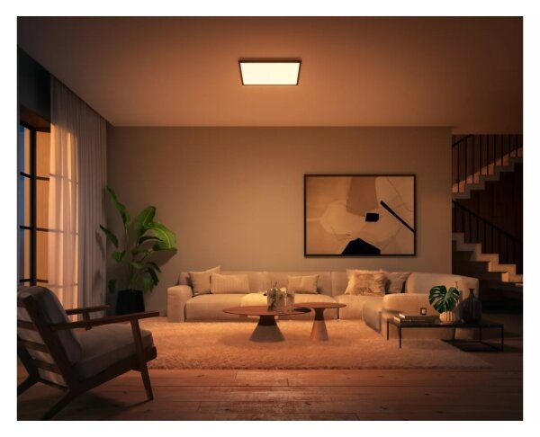 Philips - LED Stmívat. stropní svítidlo Hue AURELLE LED/39W/230V 60x60 cm černá