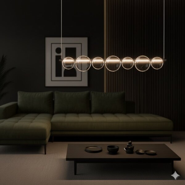 LED Lustr na lanku ATOLA LED/19W/230V černá/čirá
