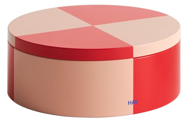 HAY Plechová dóza Tin, Round, Red / Soft pink