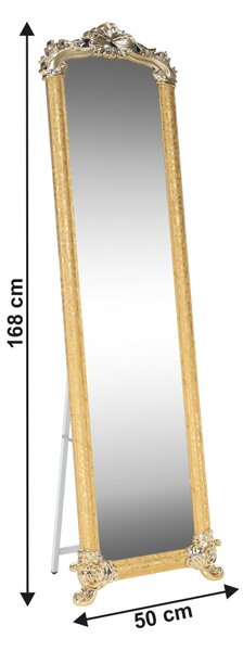 KONDELA Stojanové zrcadlo, zlatá, ODINE