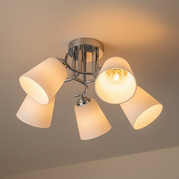 Přisazený lustr PAFOS 5xE27/15W/230V lesklý chrom