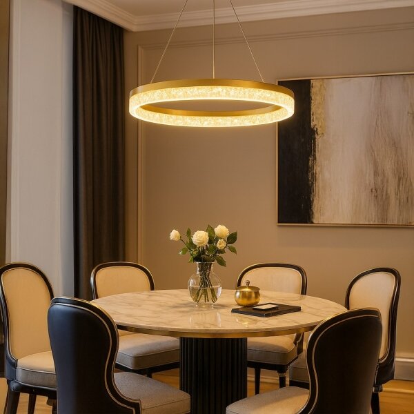 LED Lustr na lanku GALA LED/25W/230V pr. 50 cm zlatá