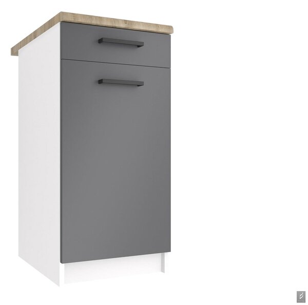 Kuchyňská skříňka Belini spodní se zásuvkami 40 cm šedý mat s pracovní deskou TOR SDSZ1-40/0/WT/SR/1/B1