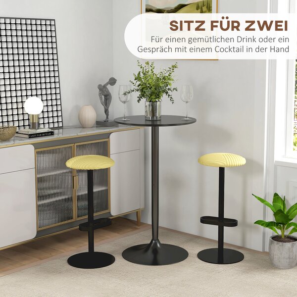 HOMCOM Barový stůl bistro Ø60 x 102 cm Kulatý stůl pro večírek nebo bar, černý | Aosom