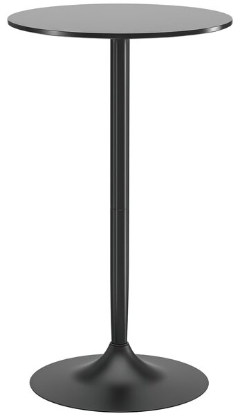 HOMCOM Barový stůl bistro Ø60 x 102 cm Kulatý stůl pro večírek nebo bar, černý | Aosom