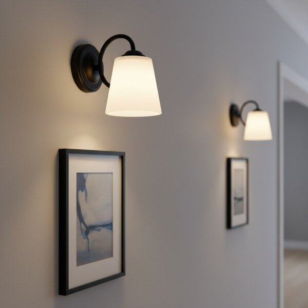 Nástěnná lampa PAFOS 1xE27/15W/230V černá