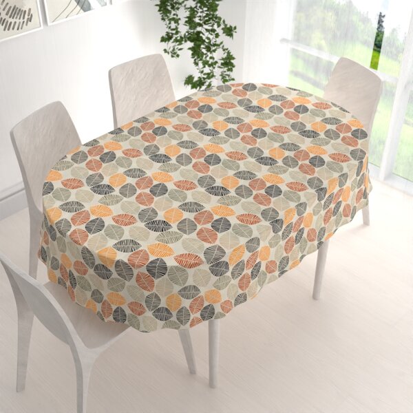 Biante Dekorační oválný ubrus PML-072 Podzimní listy na krémovém 100x140 cm