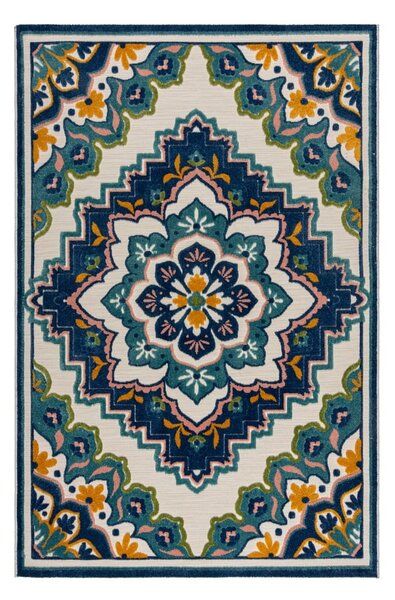 Modrý venkovní koberec 200x290 cm Beach Floral – Flair Rugs