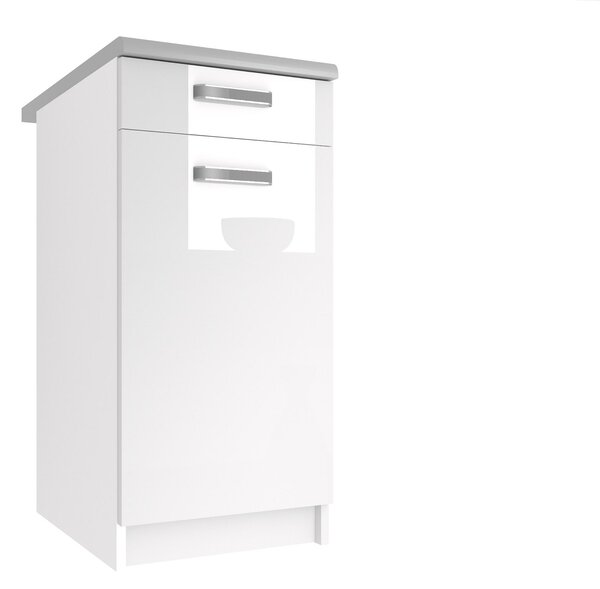 Kuchyňská skříňka Belini spodní se zásuvkami 40 cm bílý lesk s pracovní deskou INF SDSZ1-40/1/WT/W/0/F