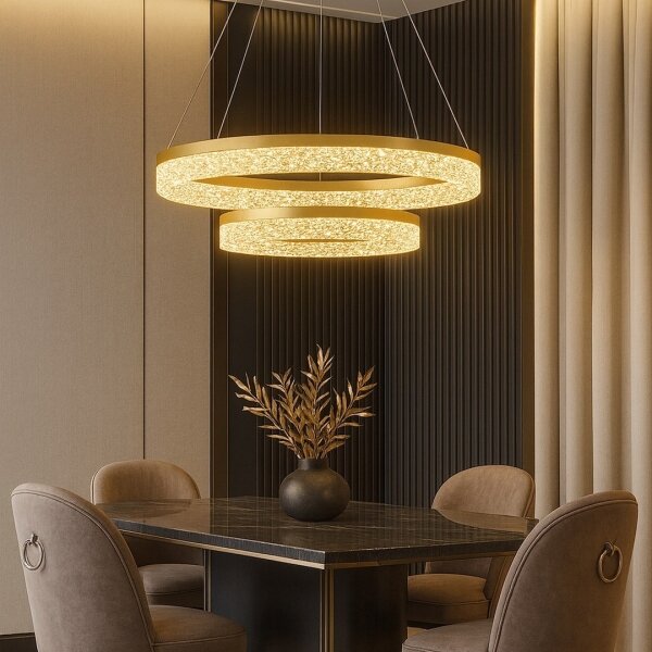 LED Lustr na lanku GALA LED/54W/230V pr. 60 cm zlatá