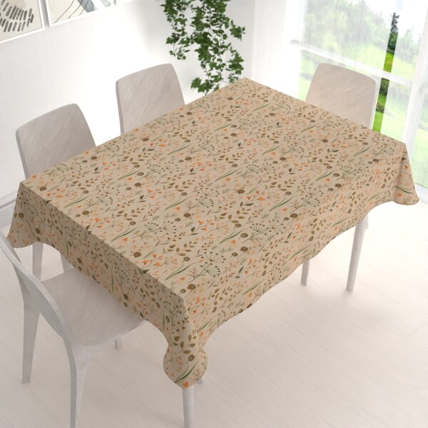 Biante Dekorační obdélníkový ubrus PML-070 Podzimní rostliny na světle hnědém 50x100 cm