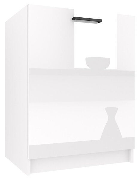 Kuchyňská skříňka Belini dřezová 60 cm bílý lesk bez pracovní desky INF SDZ60/0/WT/W/0/B1