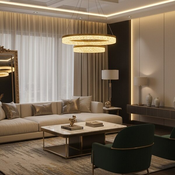 LED Lustr na lanku GALA LED/54W/230V pr. 60 cm zlatá