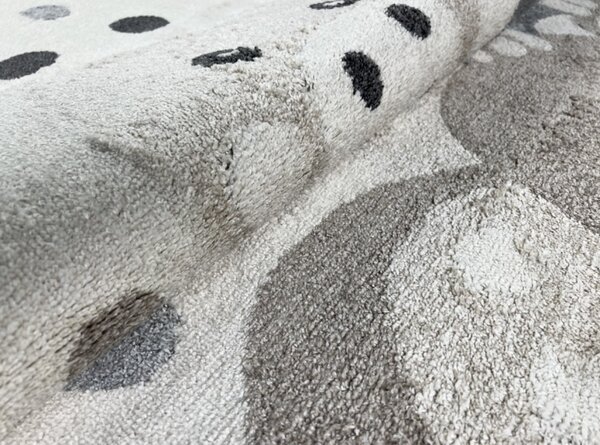Makro Abra Dětský kusový koberec ANIMAL C5653A 74F 37 Slůně Medvídek Lvíček Žirafa Zvířátka krémový béžový Rozměr: 80x150 cm