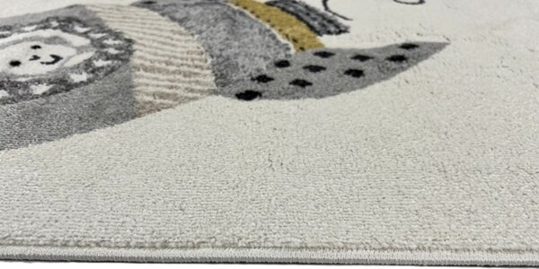 Makro Abra Dětský kusový koberec ANIMAL C5646A 8S1 57 Raketa Kosmonaut Hvězdičky bílý růžový Rozměr: 80x150 cm