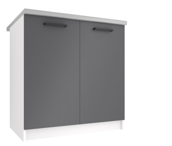 Kuchyňská skříňka Belini spodní 80 cm šedý s pracovní deskou TOR SD80/0/WT/SR/0/B1